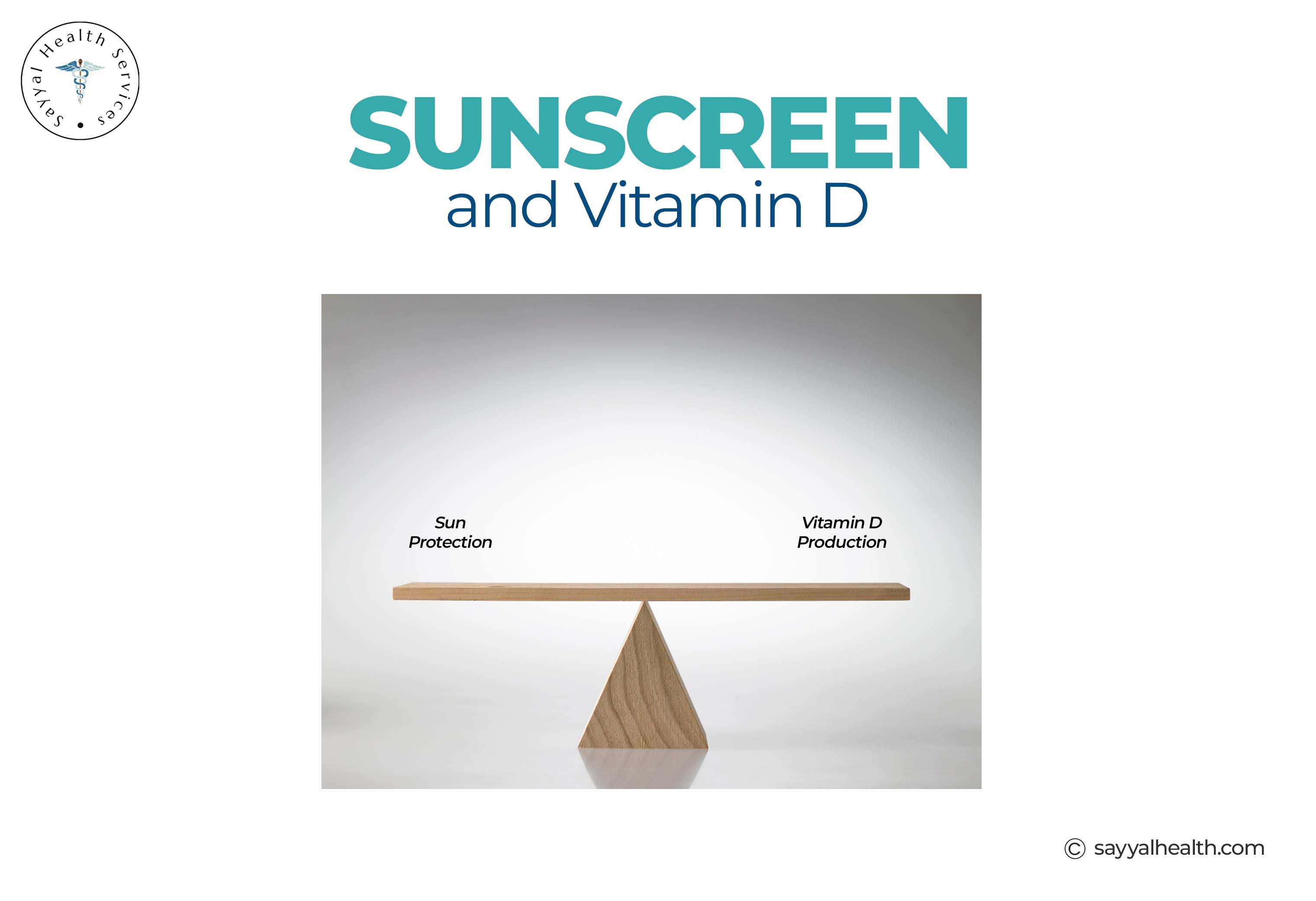 Image is a visual form of balance of vitamin D and sunscreen.